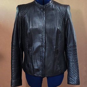Classique Entier black buttery leather jacket sz S